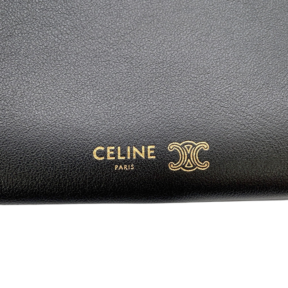CELINE Trio Flap Shoulder Bag Black10P862O86 Leather
