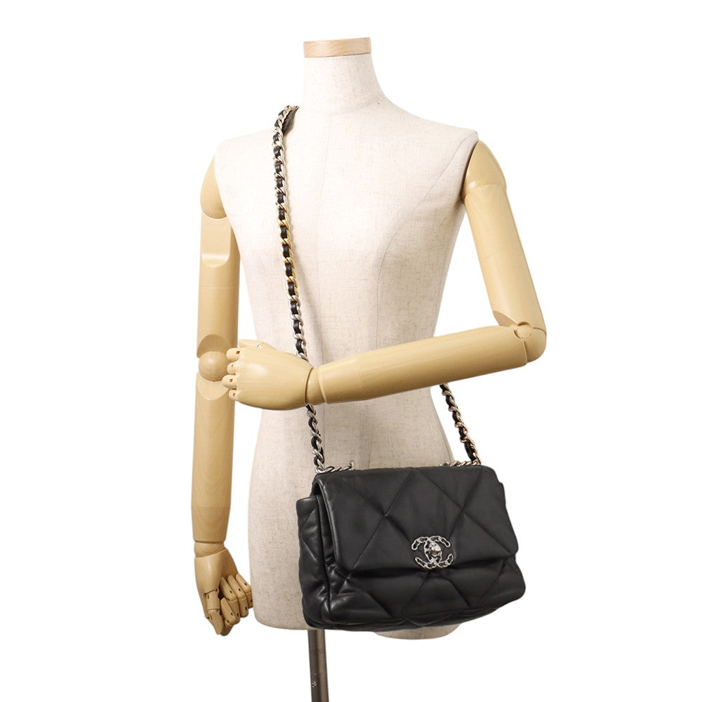 CHANEL CHANEL19 ChainShoulder Bag BlackAS1160-B07327-94305 Lambskin