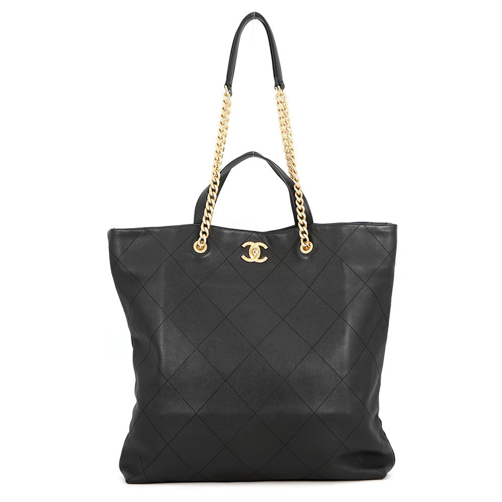 CHANEL Matelasse Maxi Shopping Tote BlackAS3128-B07642-94305 Soft Caviar Leather