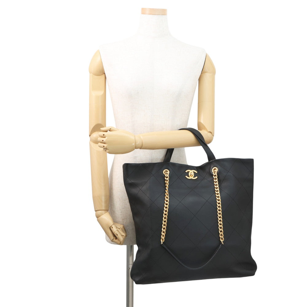 CHANEL Matelasse Maxi Shopping Tote BlackAS3128-B07642-94305 Soft Caviar Leather