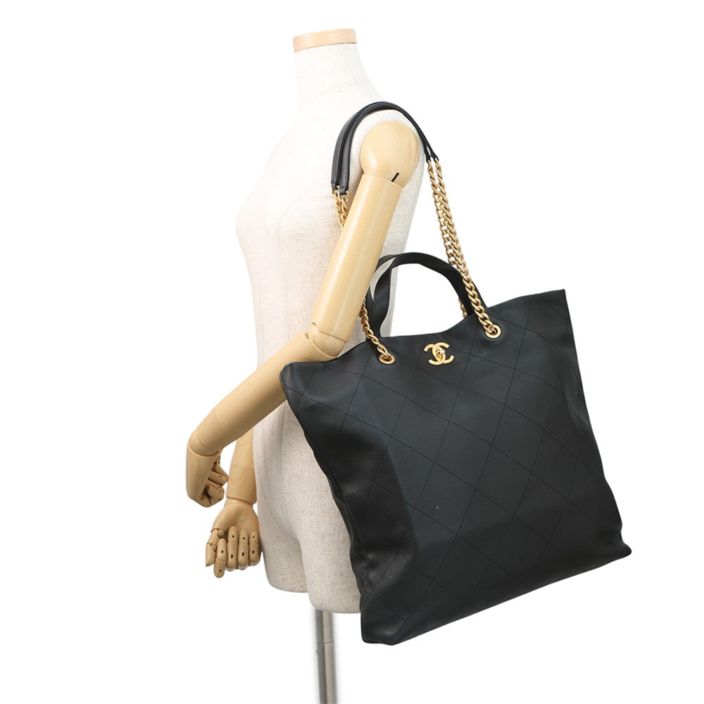 CHANEL Matelasse Maxi Shopping Tote BlackAS3128-B07642-94305 Soft Caviar Leather