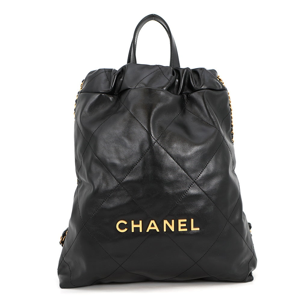 CHANEL CHANEL22 Backpack BlackAS3859-B08037-94305 Shiny Calf Leather Size Small