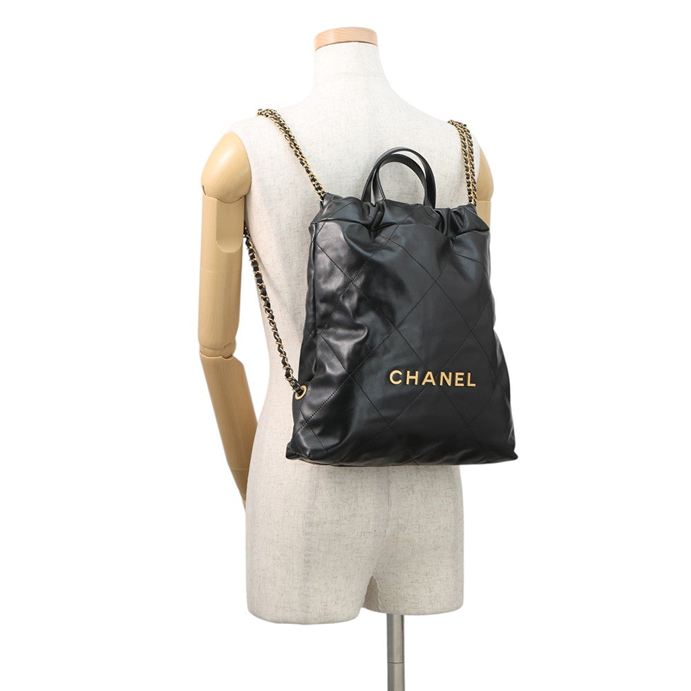 CHANEL CHANEL22 Backpack BlackAS3859-B08037-94305 Shiny Calf Leather Size Small