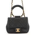 CHANEL Matelasse Top Handle Mini Flap Bag BlackAS1357 Lambskin