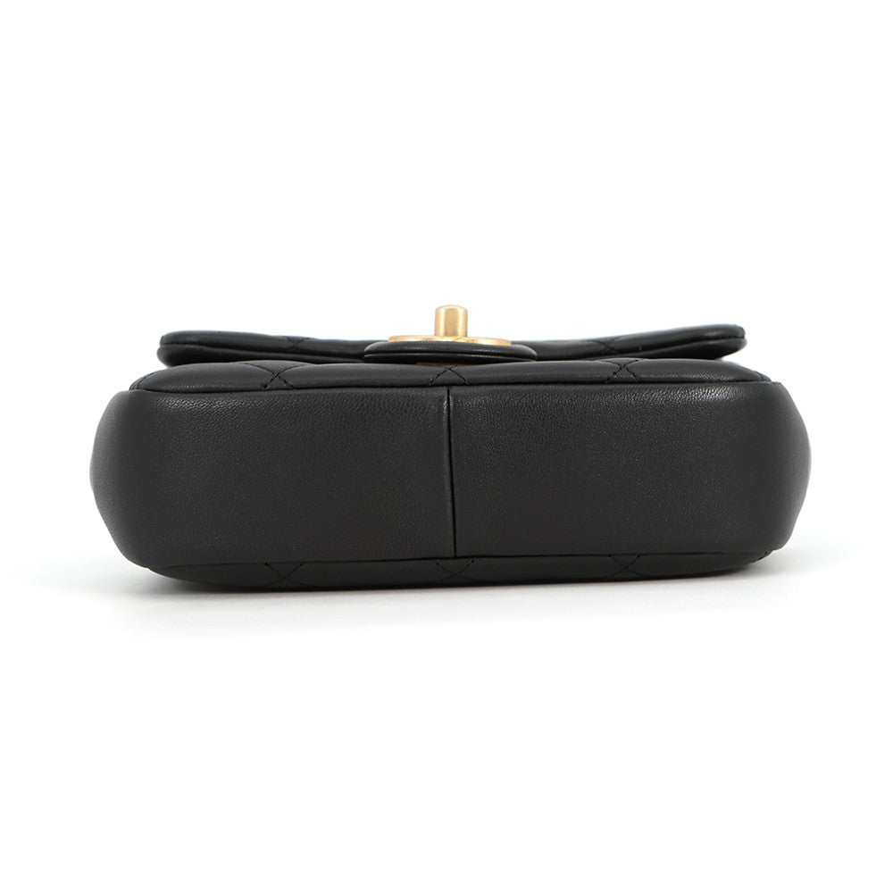 CHANEL Matelasse Top Handle Mini Flap Bag BlackAS1357 Lambskin