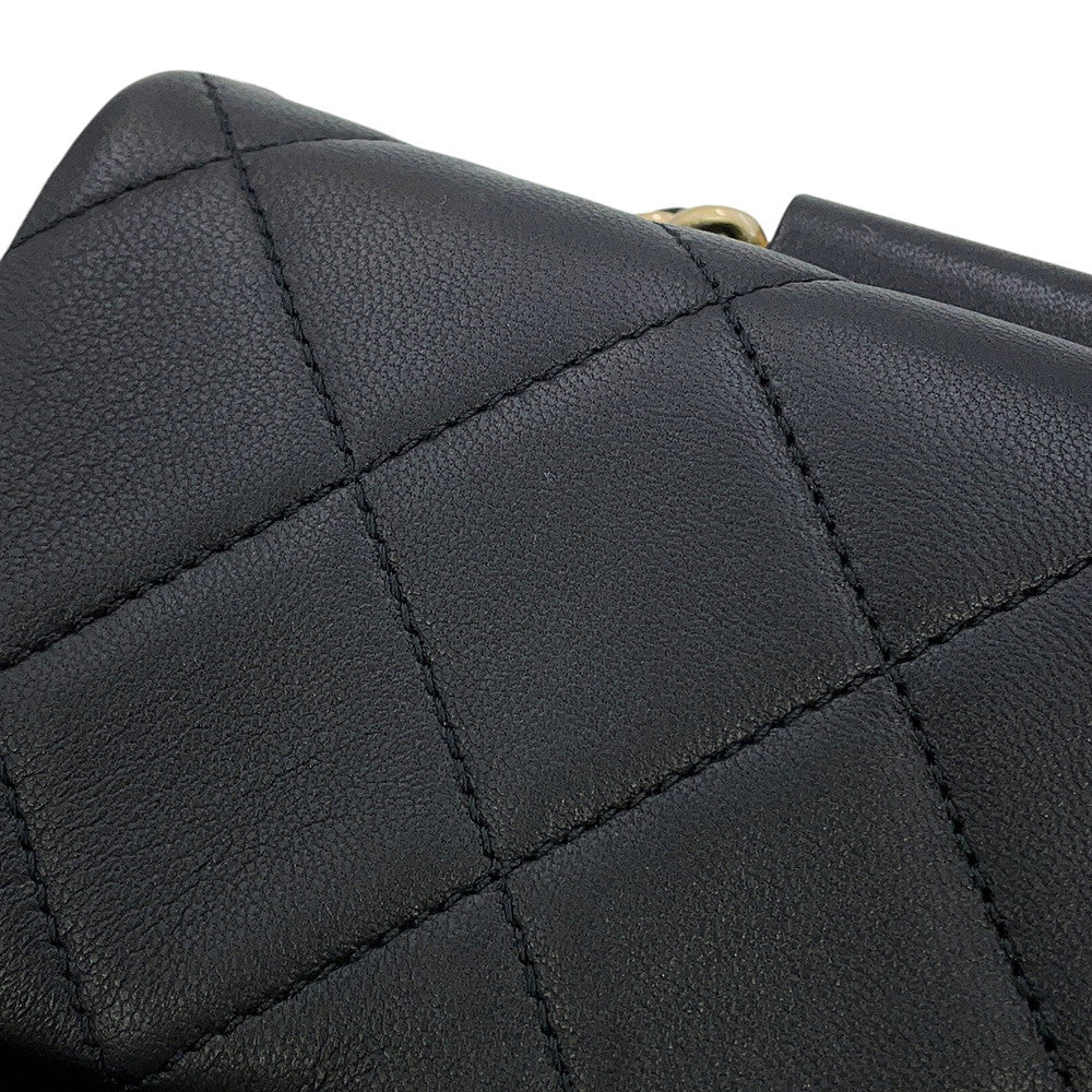 CHANEL Matelasse Top Handle Mini Flap Bag BlackAS1357 Lambskin