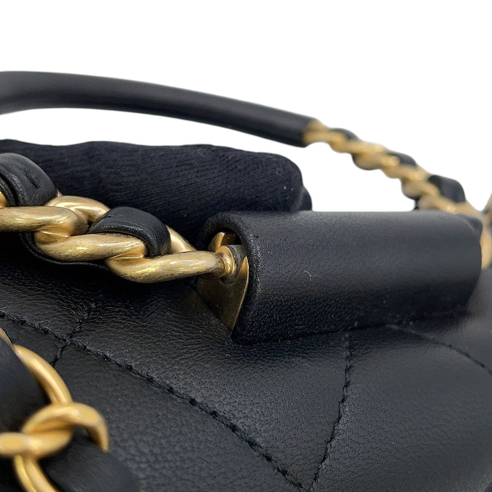 CHANEL Matelasse Top Handle Mini Flap Bag BlackAS1357 Lambskin