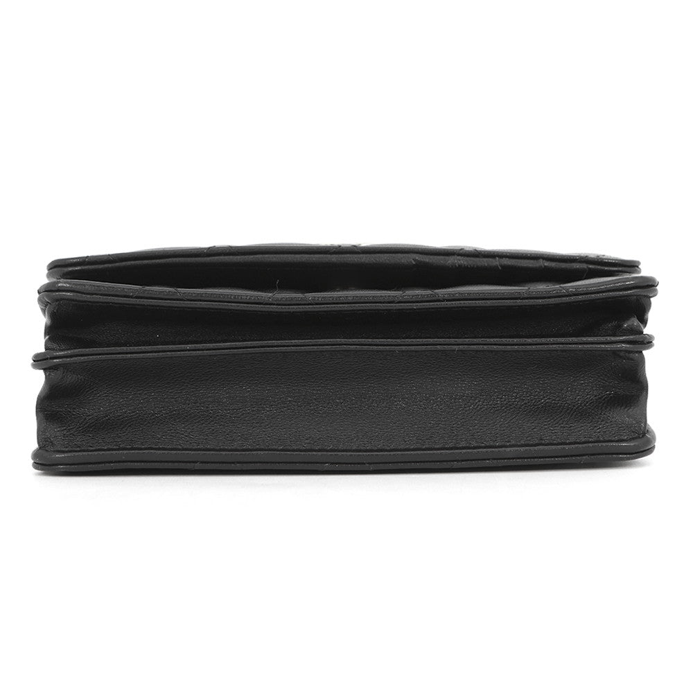 CHANEL Matelasse Camellia Ribbon Chain Wallet BlackAP1649 Lambskin