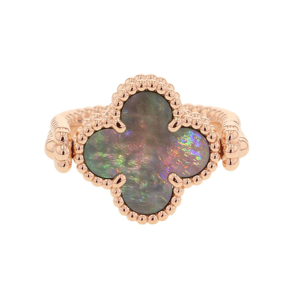 Van Cleef & Arpels Vintage Alhambra Reversible Ring Size 48/#8VCARPGV548/VCARPGV500 18K Pink Gold