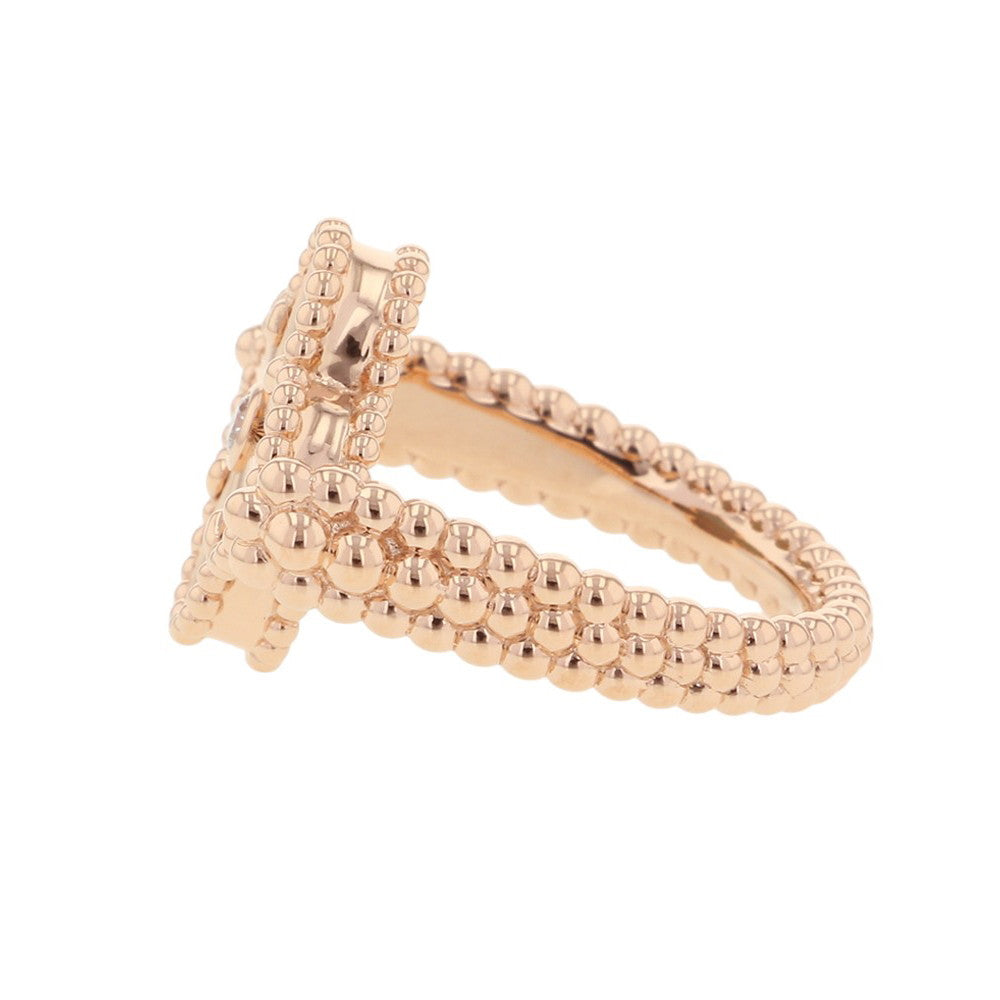 Van Cleef & Arpels Vintage Alhambra Reversible Ring Size 48/#8VCARPGV548/VCARPGV500 18K Pink Gold