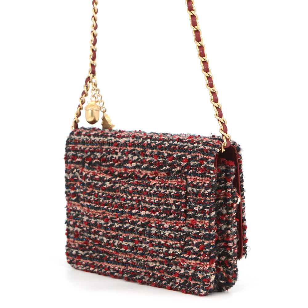CHANEL Chain wallet Red/MulticolorAP0250 Tweed