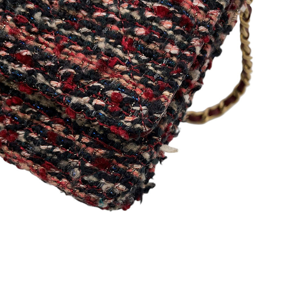 CHANEL Chain wallet Red/MulticolorAP0250 Tweed
