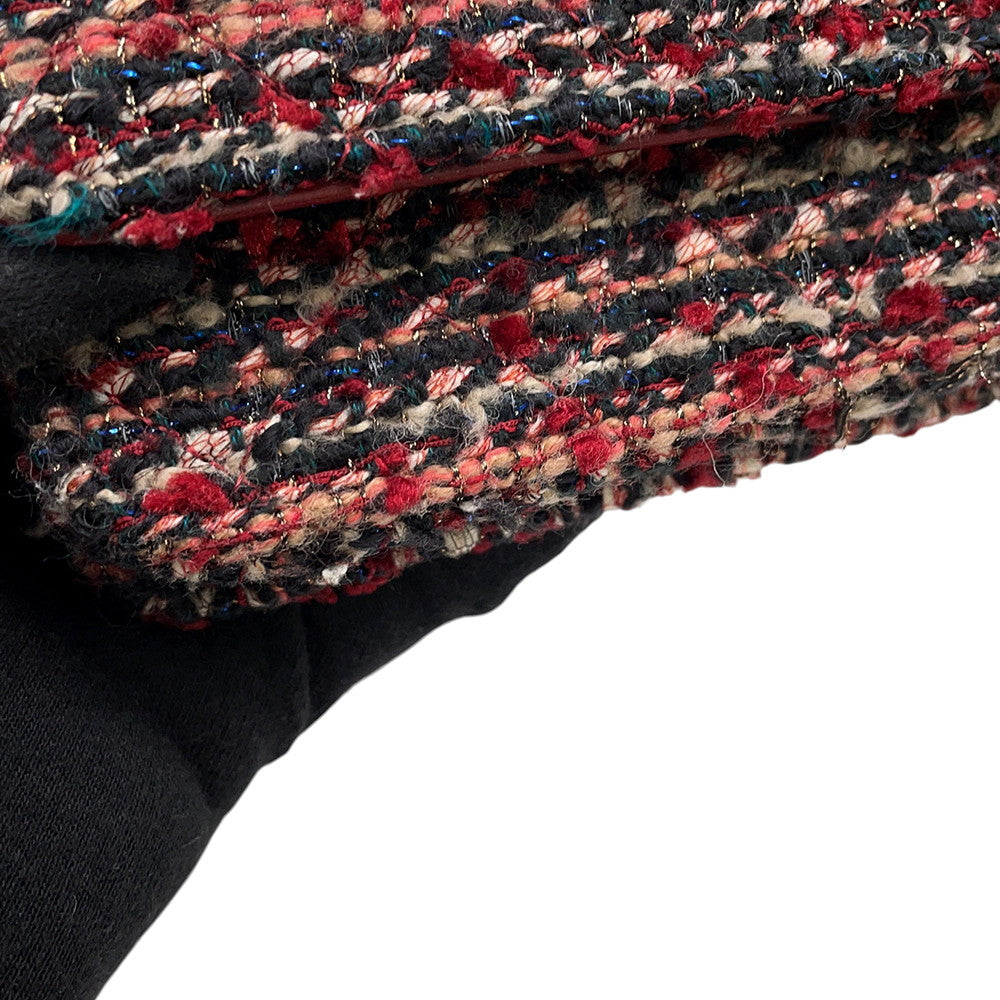 CHANEL Chain wallet Red/MulticolorAP0250 Tweed