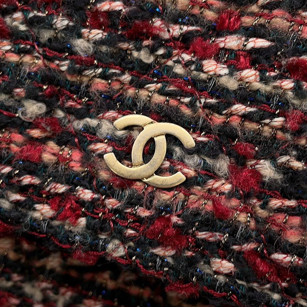 CHANEL Chain wallet Red/MulticolorAP0250 Tweed