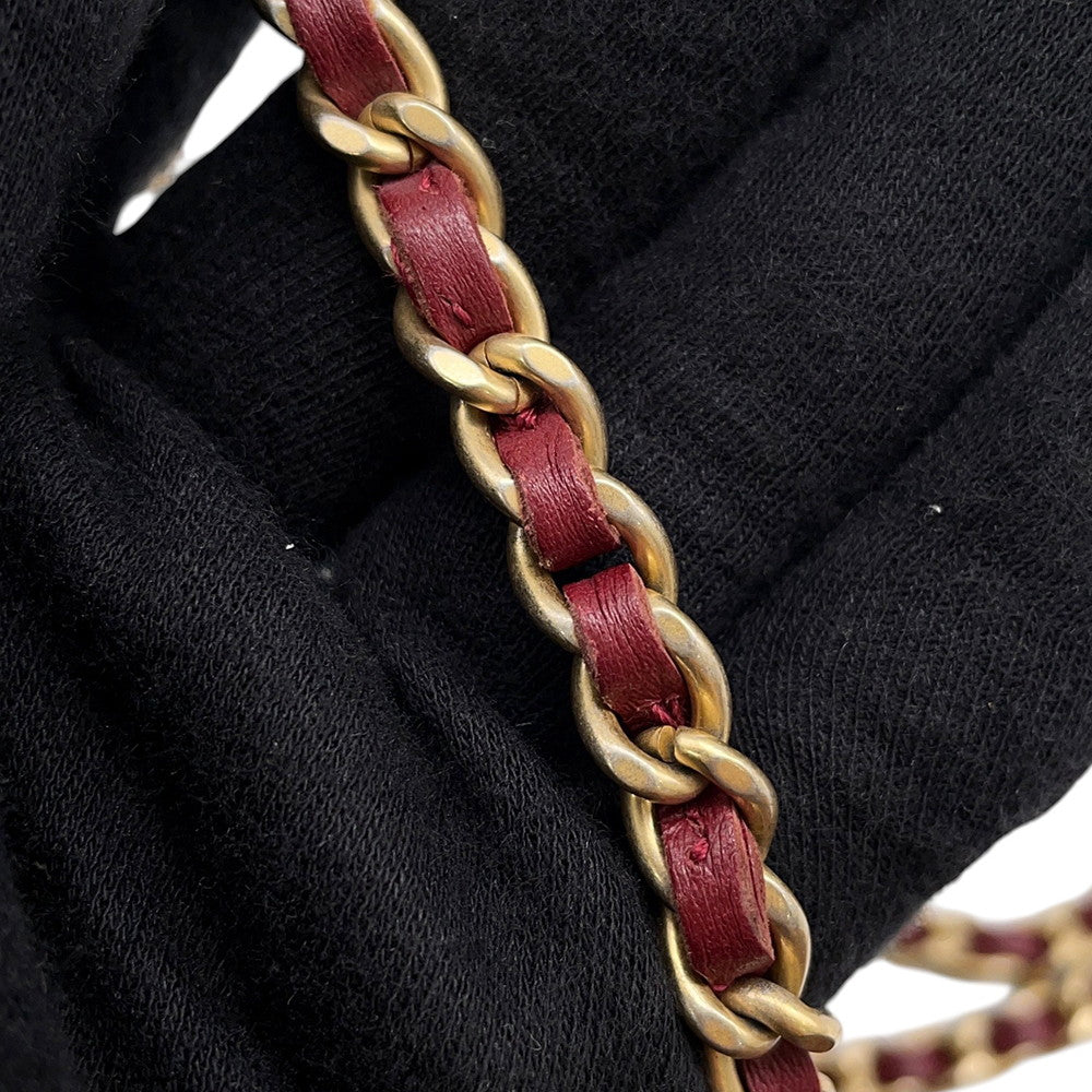 CHANEL Chain wallet Red/MulticolorAP0250 Tweed