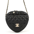CHANEL Matelasse Heart Shape Chain Shoulder BlackAS3191-B07958-94305 Lambskin