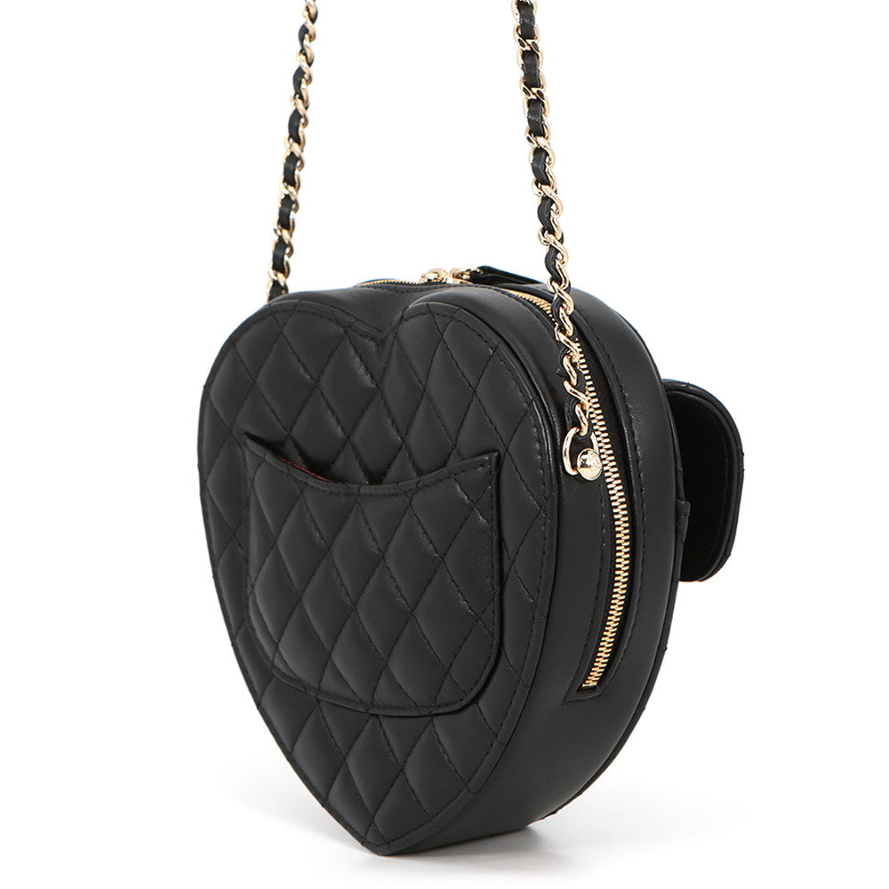 CHANEL Matelasse Heart Shape Chain Shoulder BlackAS3191-B07958-94305 Lambskin