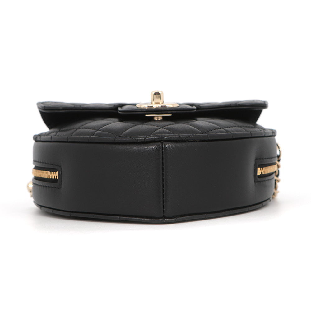 CHANEL Matelasse Heart Shape Chain Shoulder BlackAS3191-B07958-94305 Lambskin