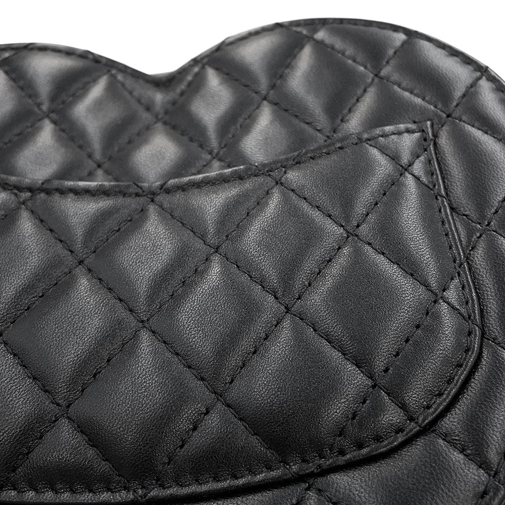 CHANEL Matelasse Heart Shape Chain Shoulder BlackAS3191-B07958-94305 Lambskin