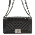 CHANEL Boy Chanel ChainShoulder Bag BlackA67086 Patent Leather Size 25