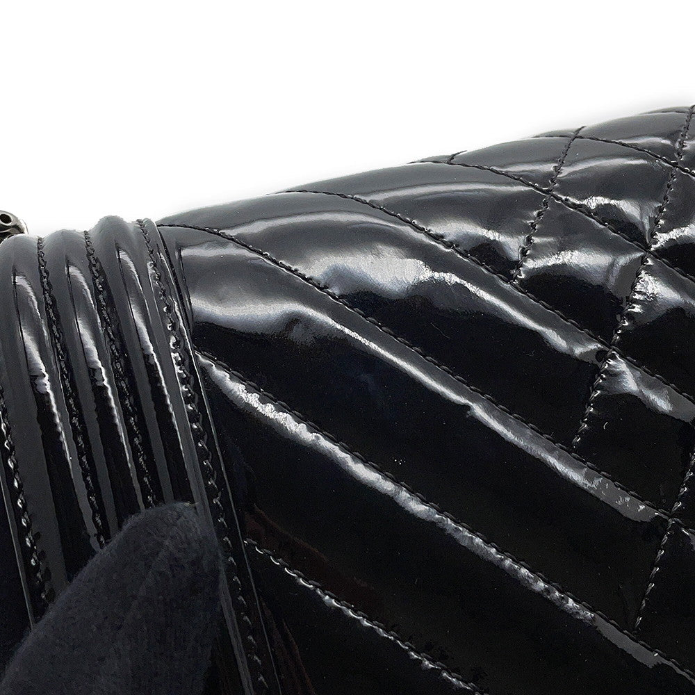 CHANEL Boy Chanel ChainShoulder Bag BlackA67086 Patent Leather Size 25