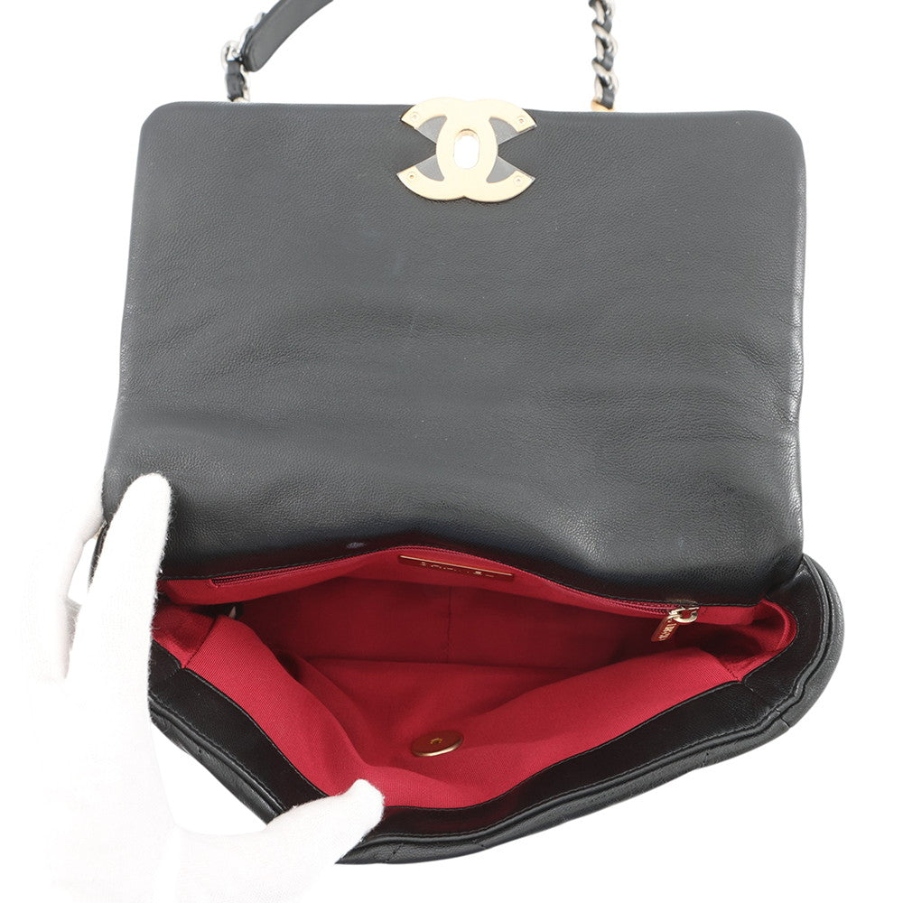 CHANEL CHANEL19 ChainShoulder BlackAS1160-B04852-94305 Shiny Lambskin Size 25
