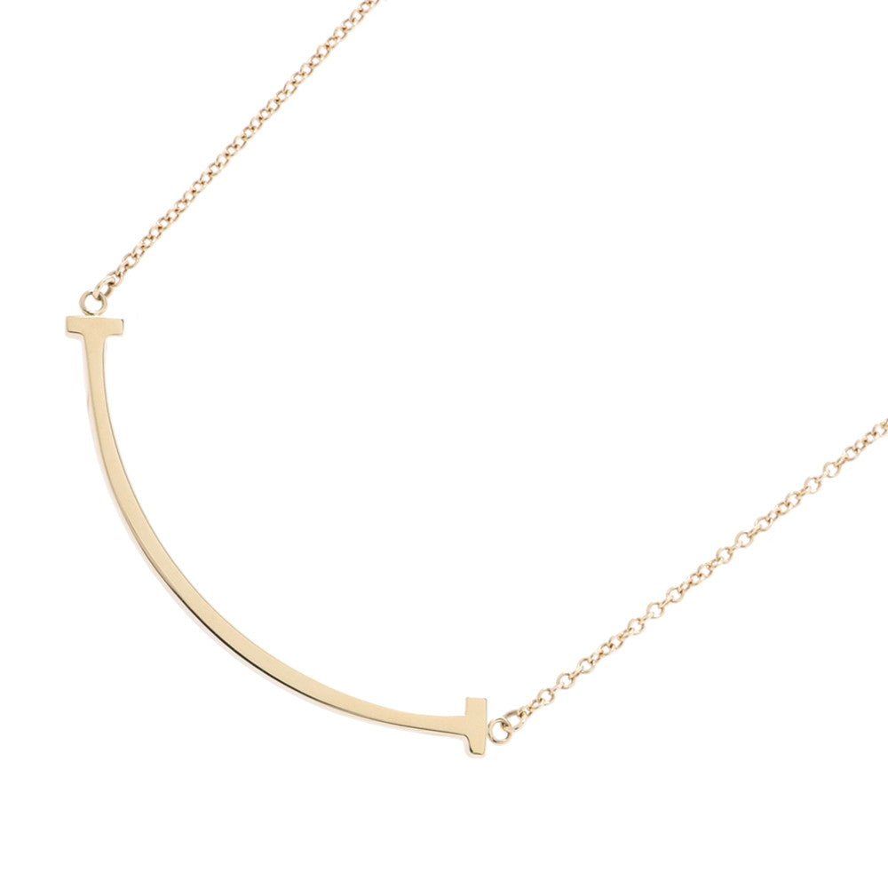 TIFFANY&Co. T Smile Necklace Size Small60011679 18K Yellow Gold