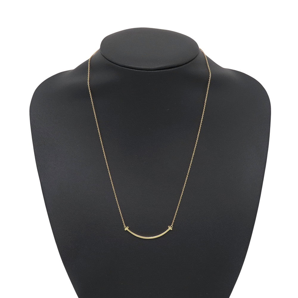 TIFFANY&Co. T Smile Necklace Size Small60011679 18K Yellow Gold