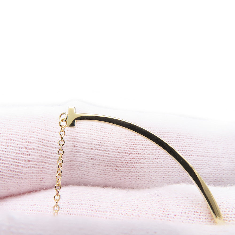 TIFFANY&Co. T Smile Necklace Size Small60011679 18K Yellow Gold