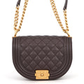 CHANEL Boy Chanel ChainShoulder Bag BrownAS3350 Caviar Leather