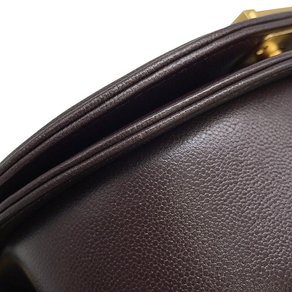 CHANEL Boy Chanel ChainShoulder Bag BrownAS3350 Caviar Leather