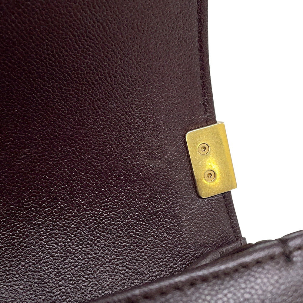 CHANEL Boy Chanel ChainShoulder Bag BrownAS3350 Caviar Leather