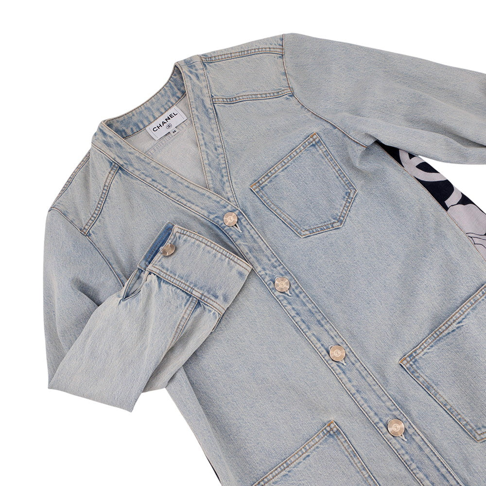 CHANEL Long denim jacket Size 38 BlueP70179 Cotton100%