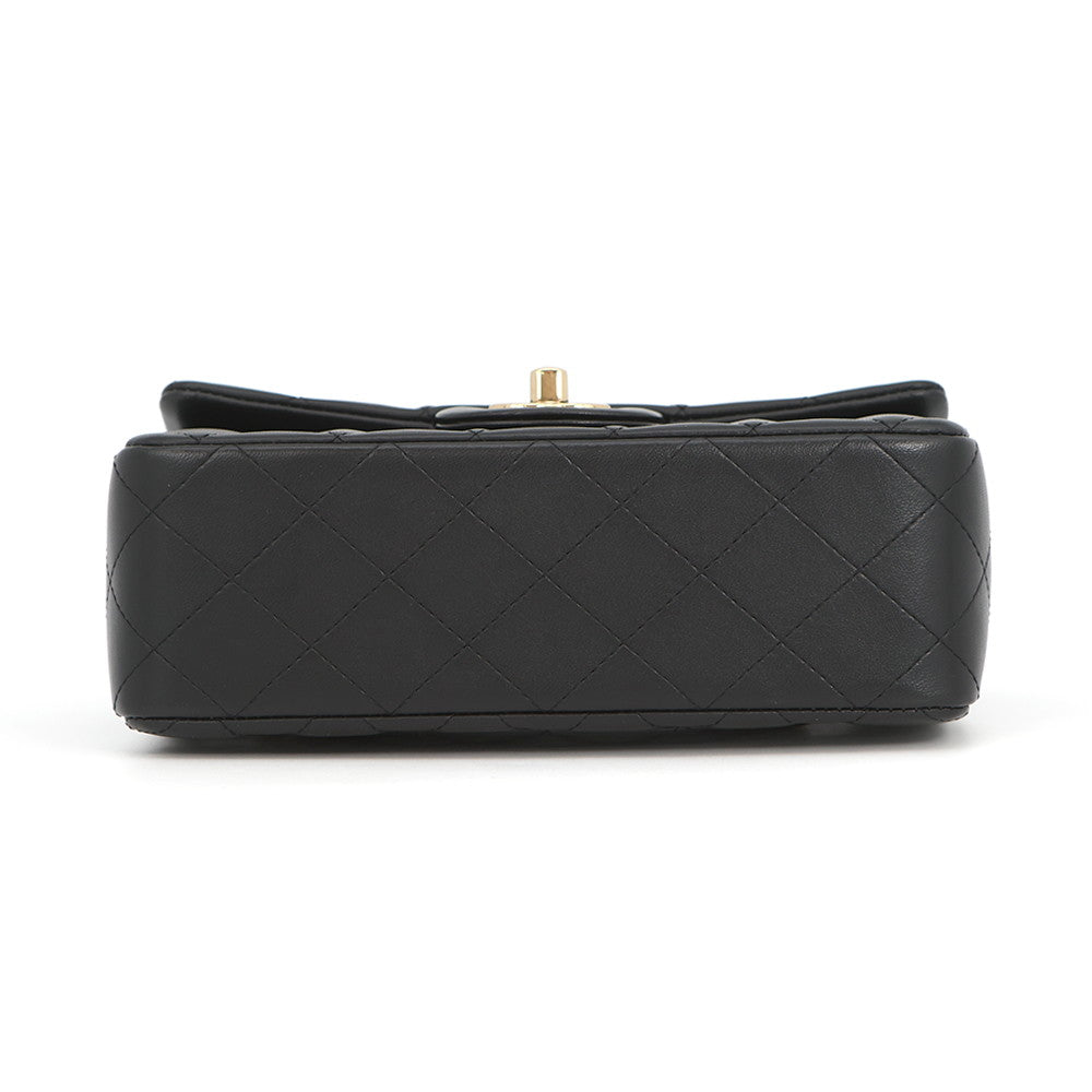 CHANEL Matelasse Top Handle Mini Flap Bag BlackAS2431 Lambskin