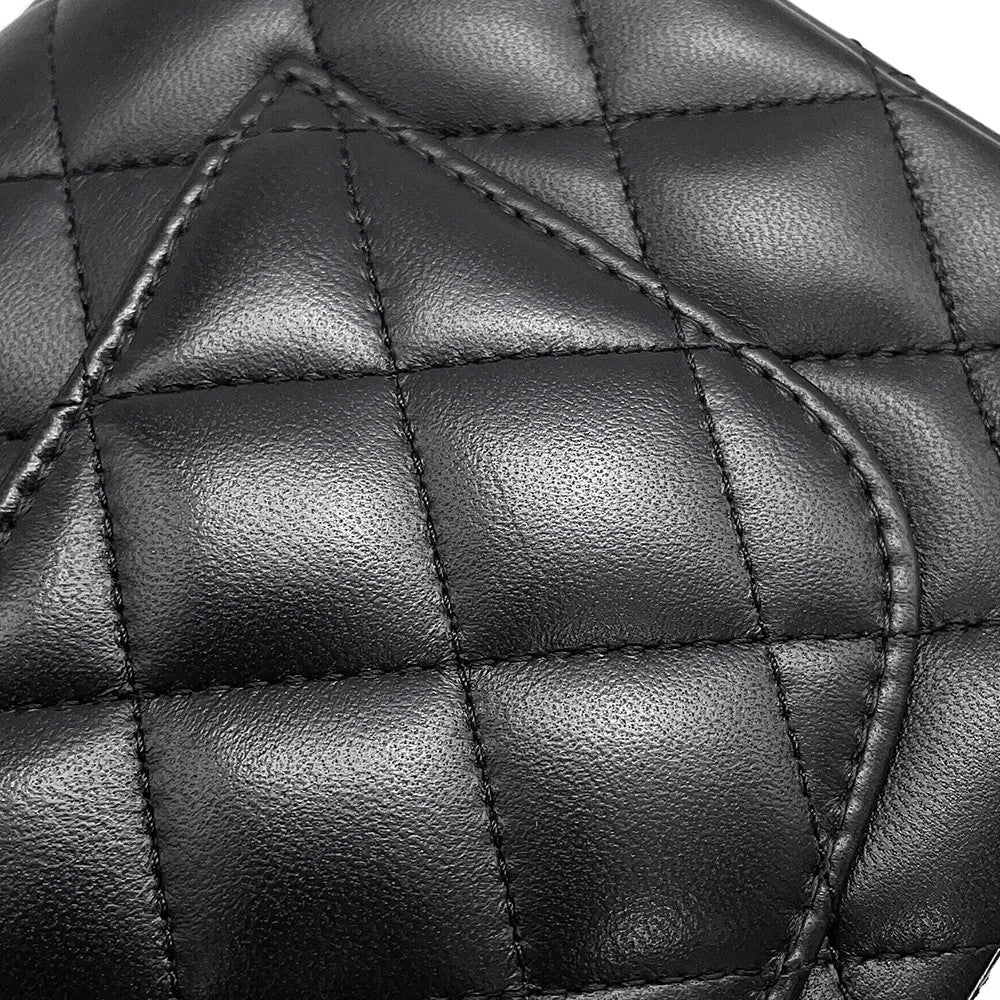 CHANEL Matelasse Top Handle Mini Flap Bag BlackAS2431 Lambskin