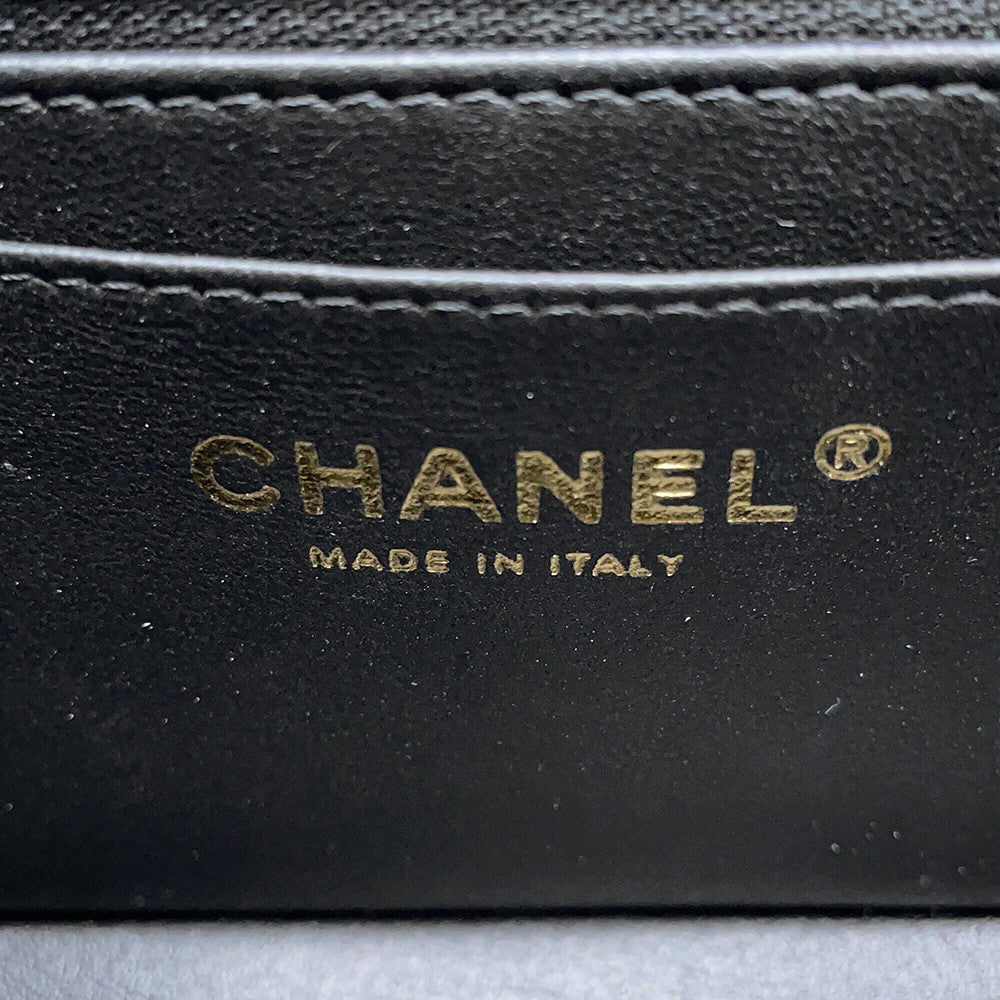 CHANEL Matelasse Top Handle Mini Flap Bag BlackAS2431 Lambskin