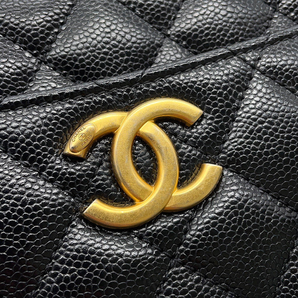 CHANEL Matelasse Vanity Top Handle BlackAS3221 Caviar Leather