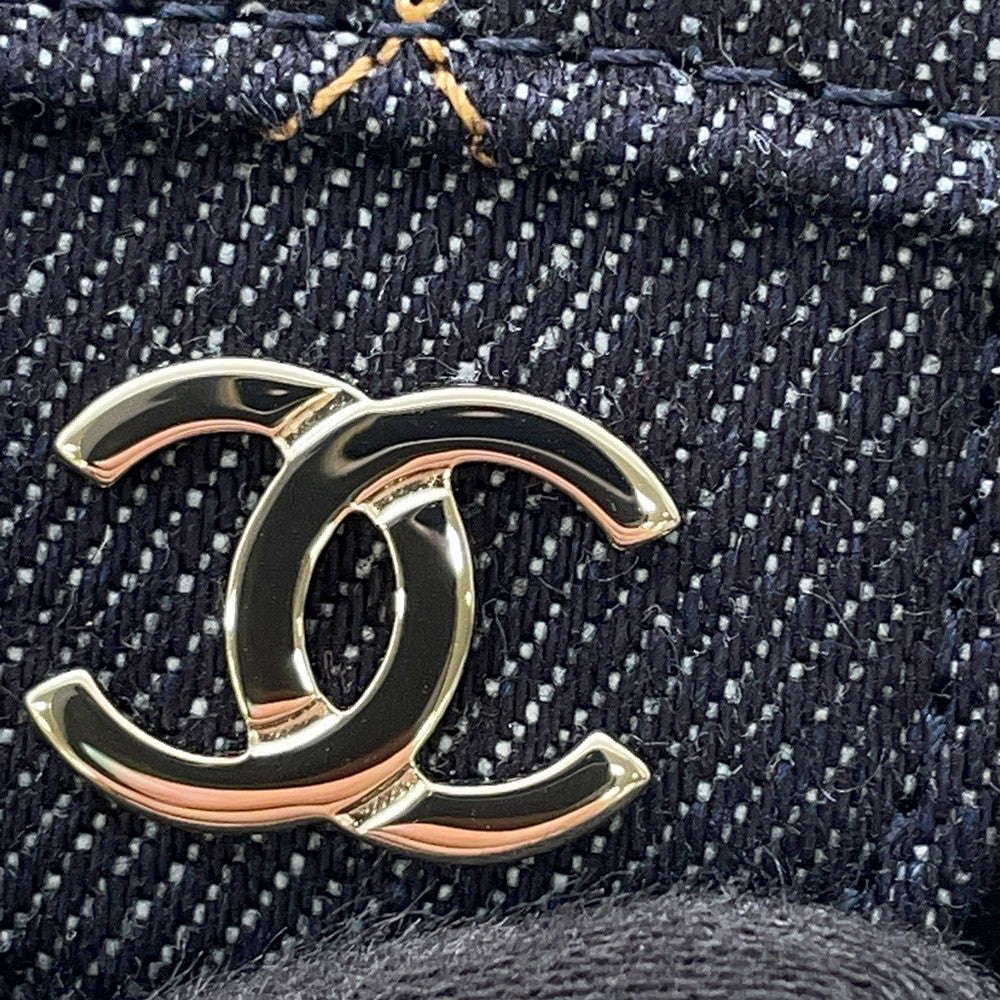 CHANEL Classic Flap Card Case Dark Blue/OrangeAP0214 Denim