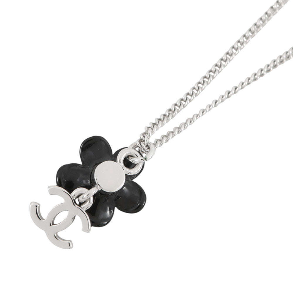 CHANEL Necklace Camellia CC Logo Metal Resin