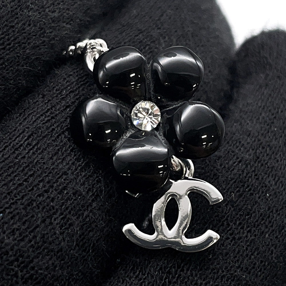 CHANEL Necklace Camellia CC Logo Metal Resin