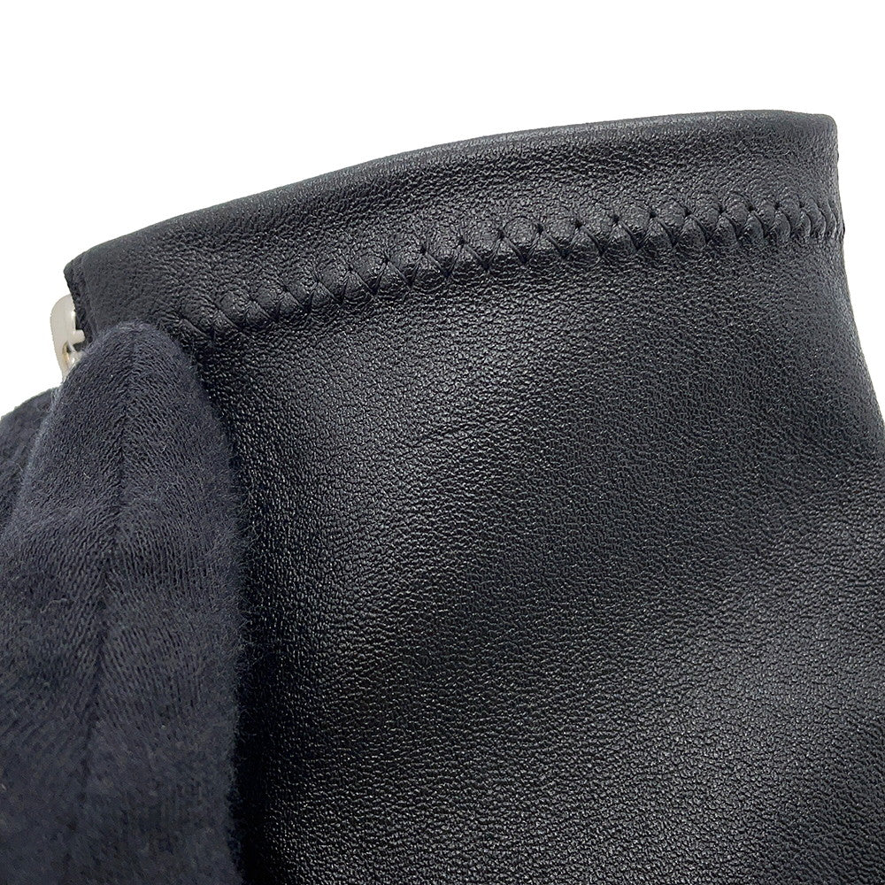 CHANEL Short boots with ribbon and CC logo BlackG40099 Leather Patent Leather Faux Pearl Size 34 C