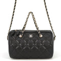 CHANEL Timeless Classics Line Roll Boston Bag BlackAP4474 Caviar Leather