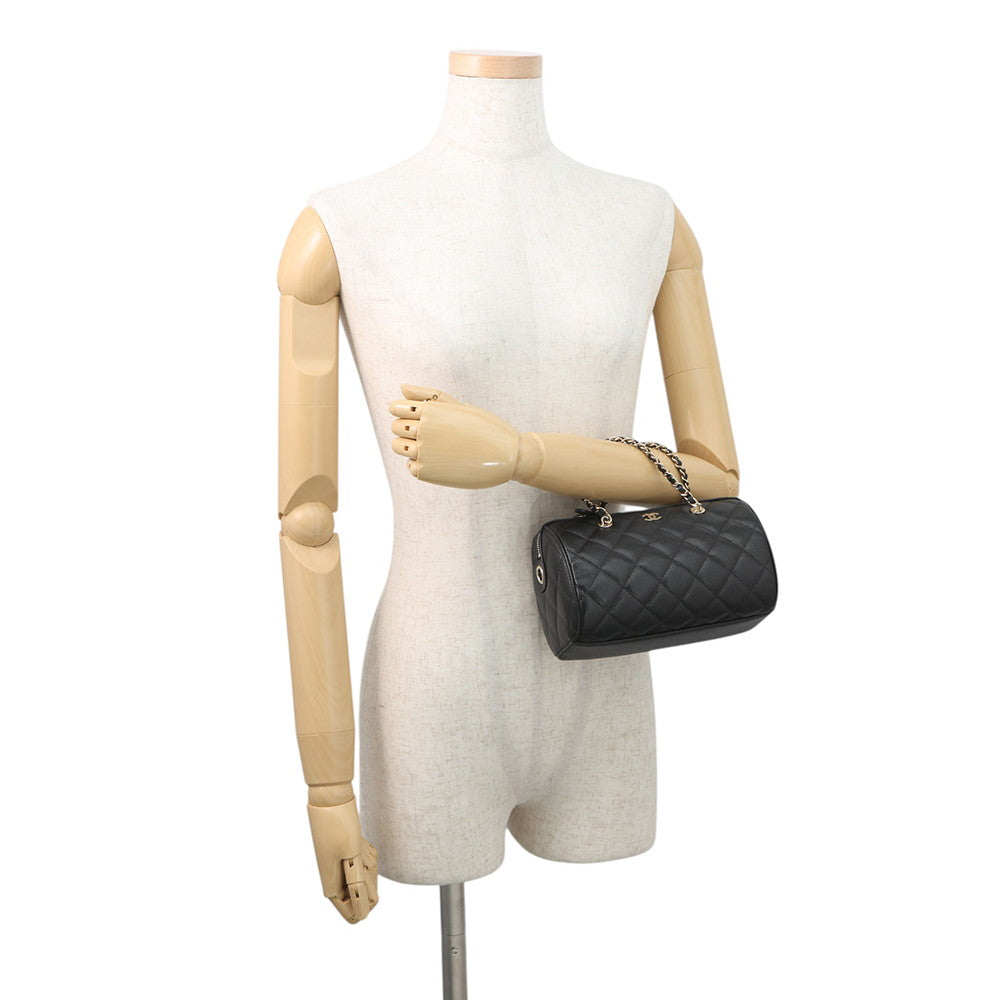 CHANEL Timeless Classics Line Roll Boston Bag BlackAP4474 Caviar Leather
