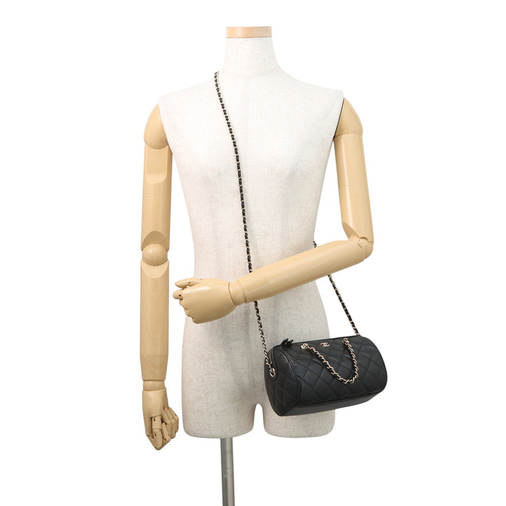 CHANEL Timeless Classics Line Roll Boston Bag BlackAP4474 Caviar Leather