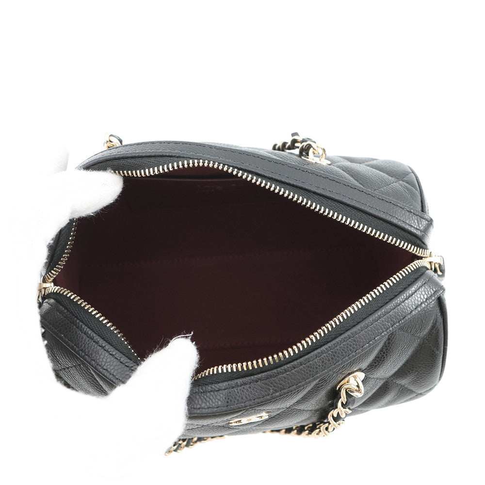 CHANEL Timeless Classics Line Roll Boston Bag BlackAP4474 Caviar Leather