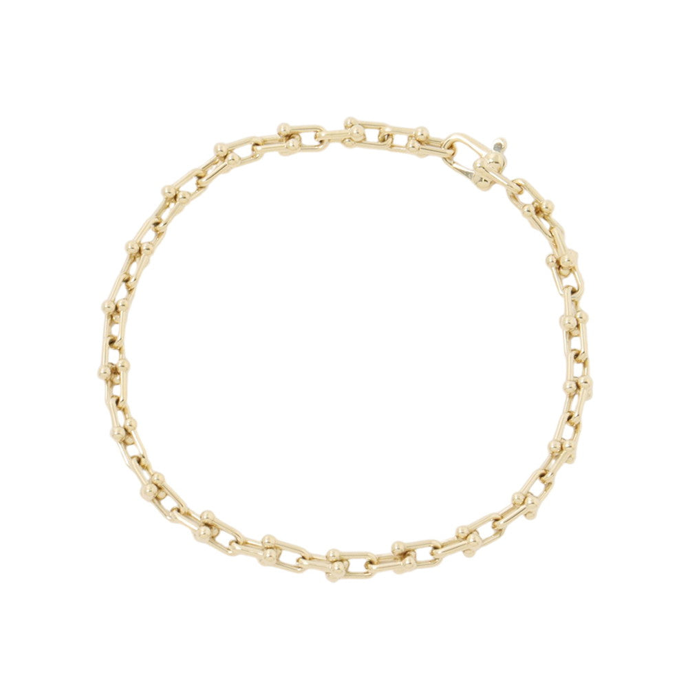 TIFFANY&Co. Hardware Microlink Bracelet Size Large60416958 18K Yellow Gold