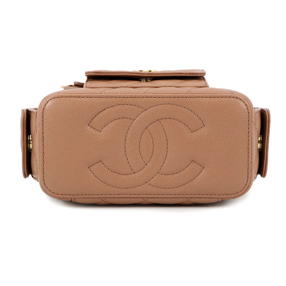CHANEL Matelasse 2WAY vanity bag Jasmin FlowerAP3017 Caviar Leather