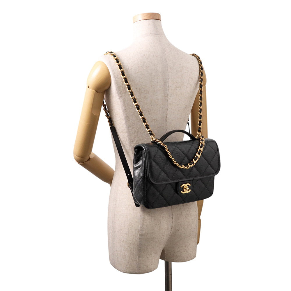 CHANEL Matelasse 2WAYBackpack BlackAS5347 Caviar Leather