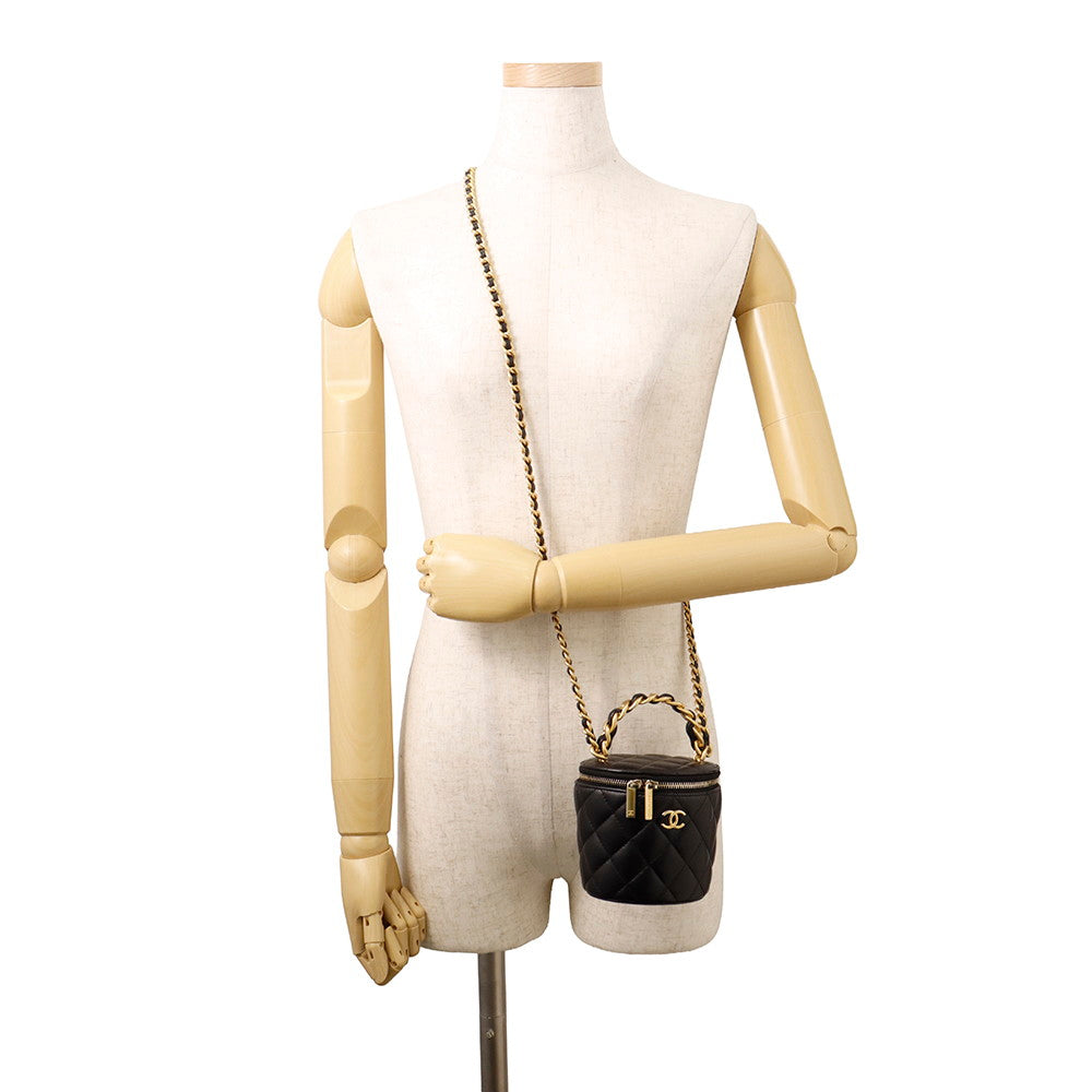 CHANEL Vanity ChainShoulder Black Lambskin