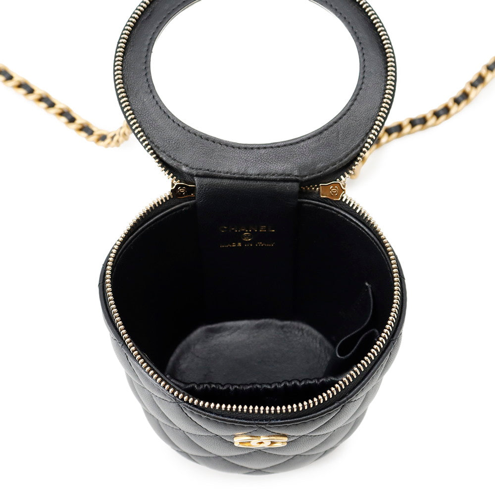 CHANEL Vanity ChainShoulder Black Lambskin